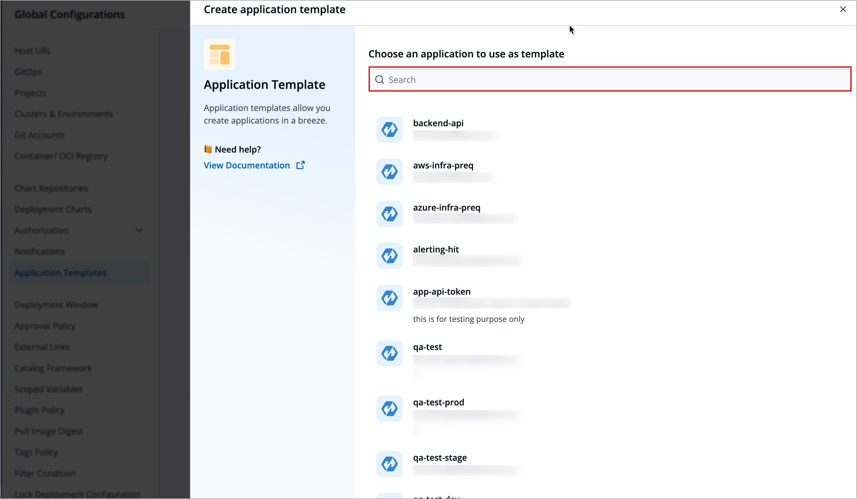 Figure 2: Selecting Application