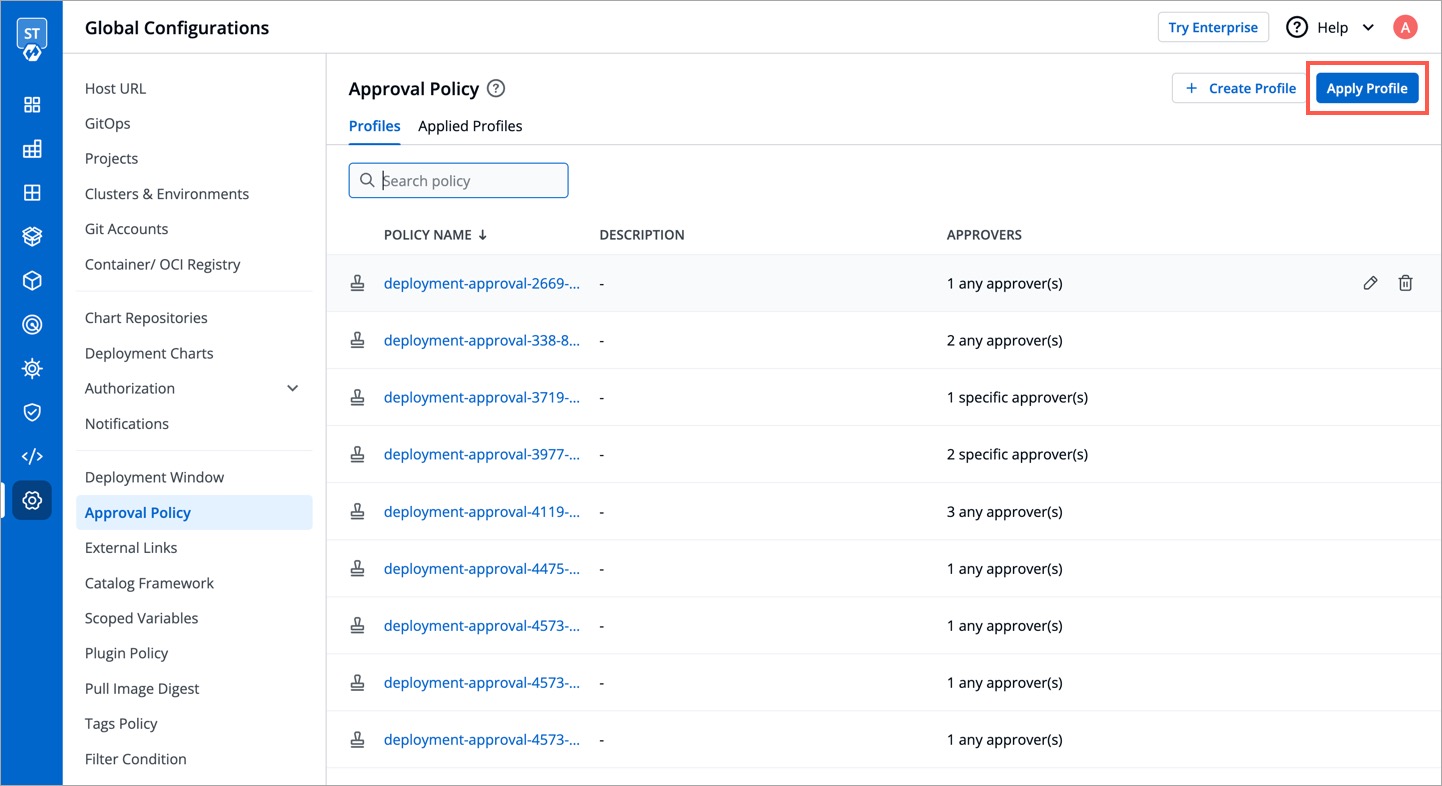 Figure 8: Apply Profile Button
