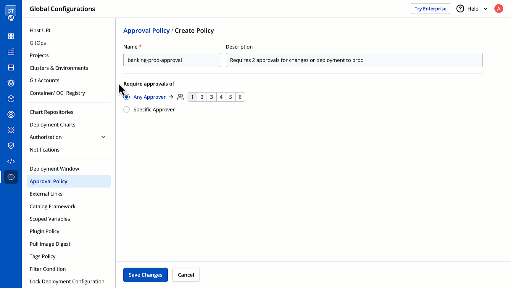 Figure 5: Allowing Any Approver