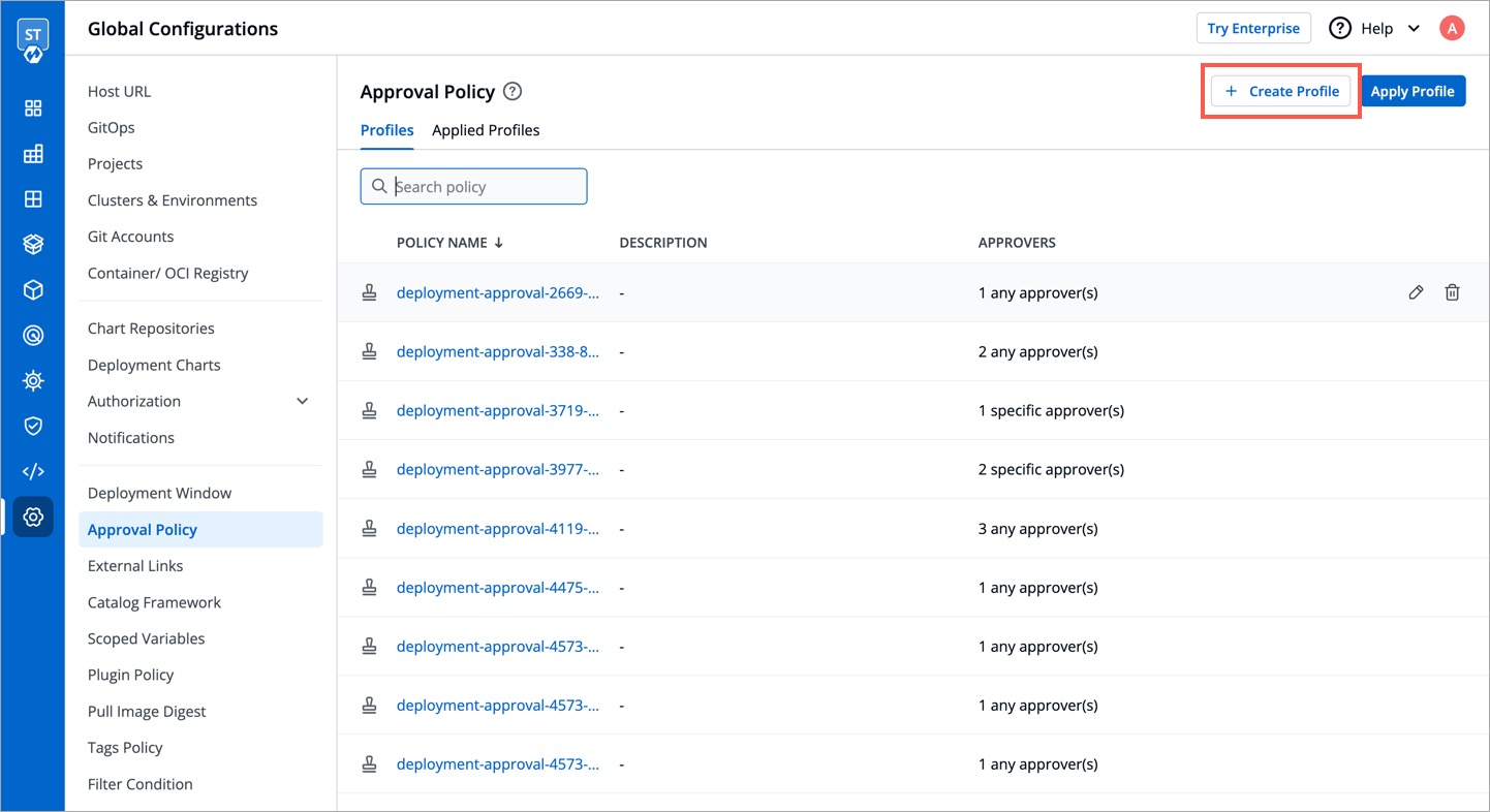 Figure 3: 'Create Profile' Button