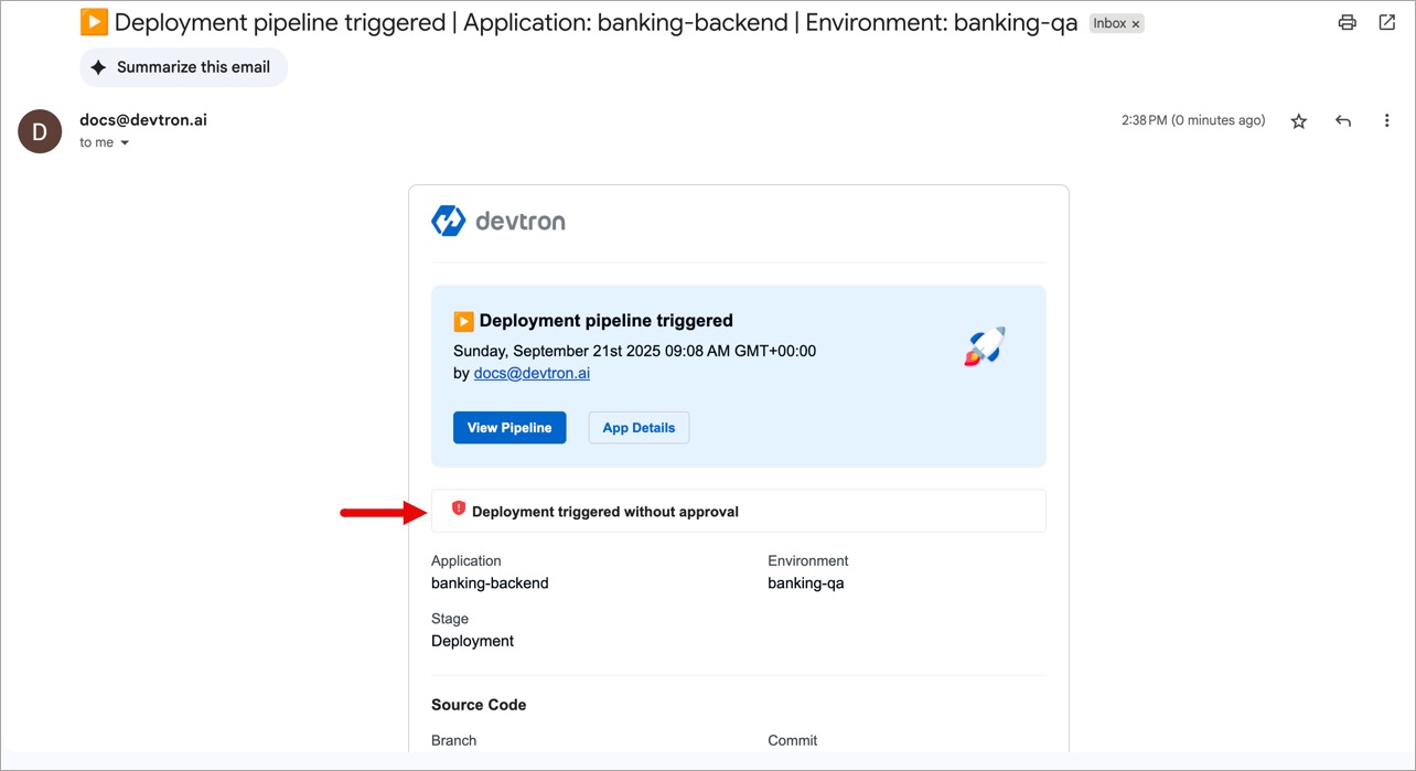 Figure 23b: Email Notification