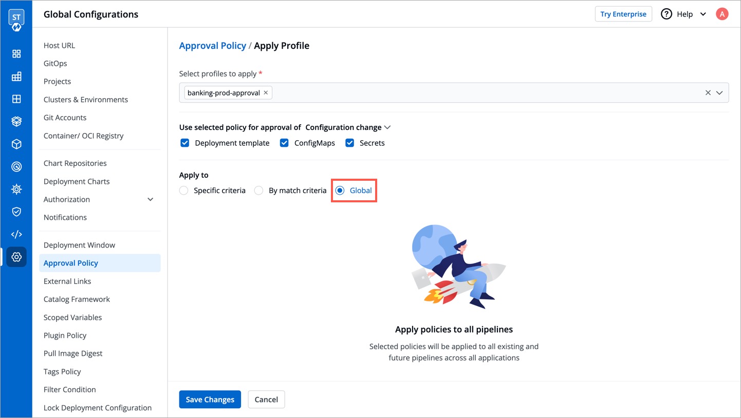 Figure 13b: Global Scope for 'Configuration Change' Approval