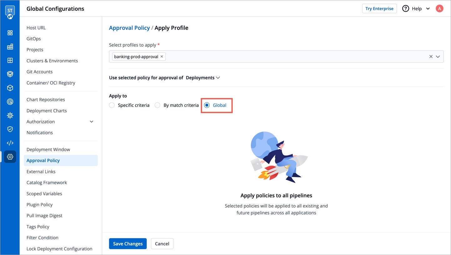 Figure 13a: Global Scope for 'Deployment' Approval