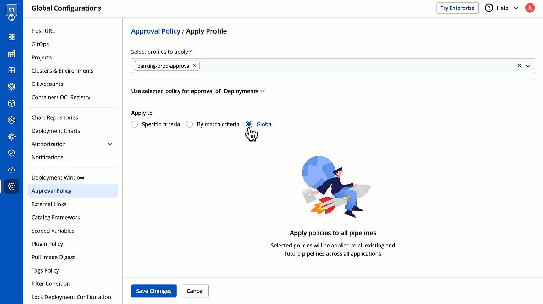 Figure 12a: Match Criteria for 'Deployment' Approval