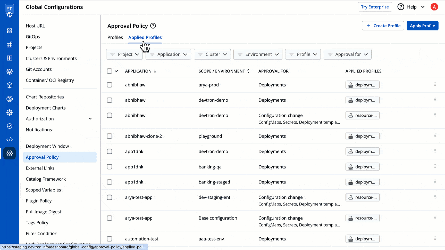Figure 26: Removing Policies in Bulk