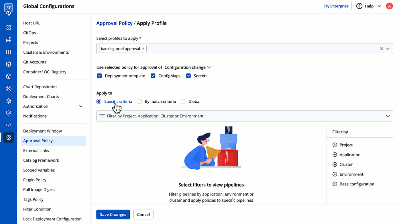 Figure 11b: Specific Criteria for 'Configuration Change' Approval