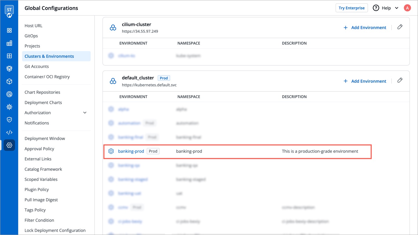 Figure 28: Newly Created Environment in the Cluster