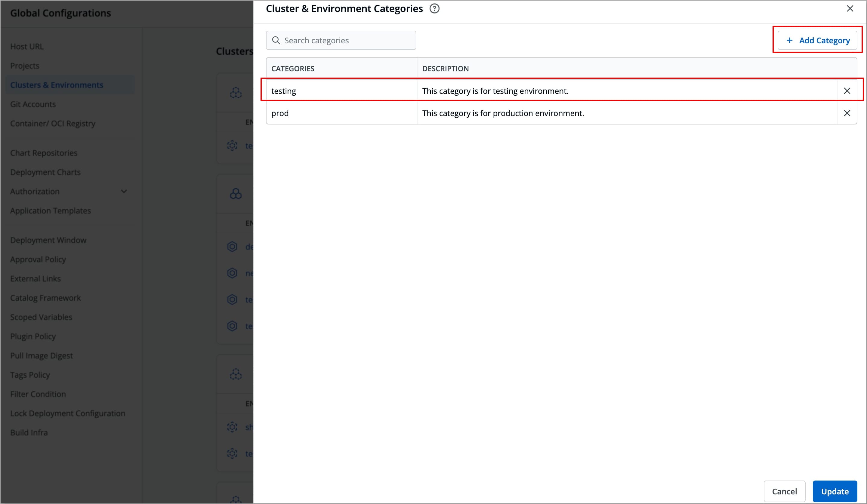 Figure 36: Adding More Categories
