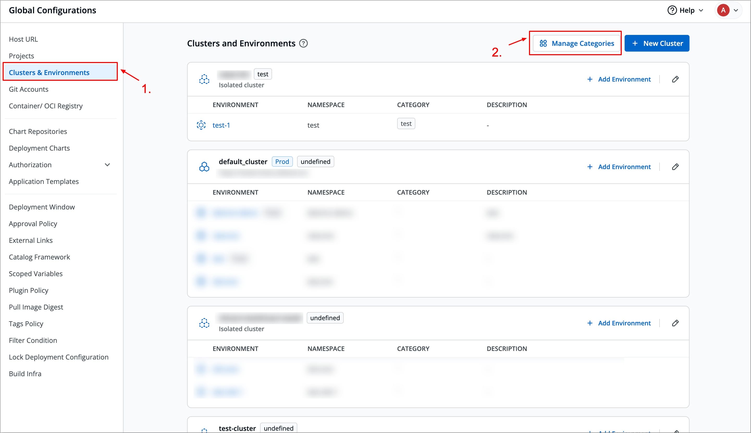 Figure 34: Clicking Manage Categories