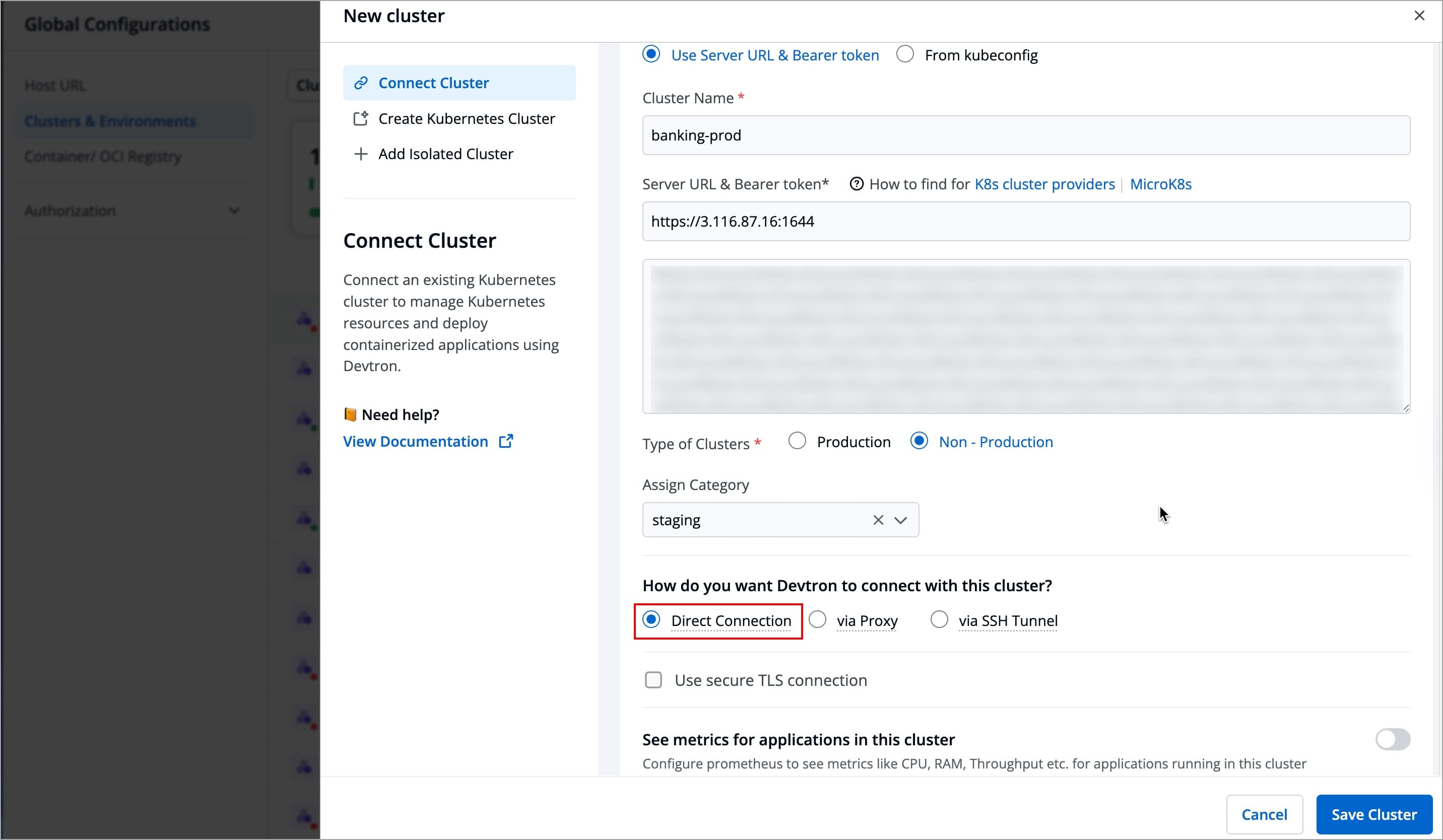 Figure 10: Choosing Direct Connection
