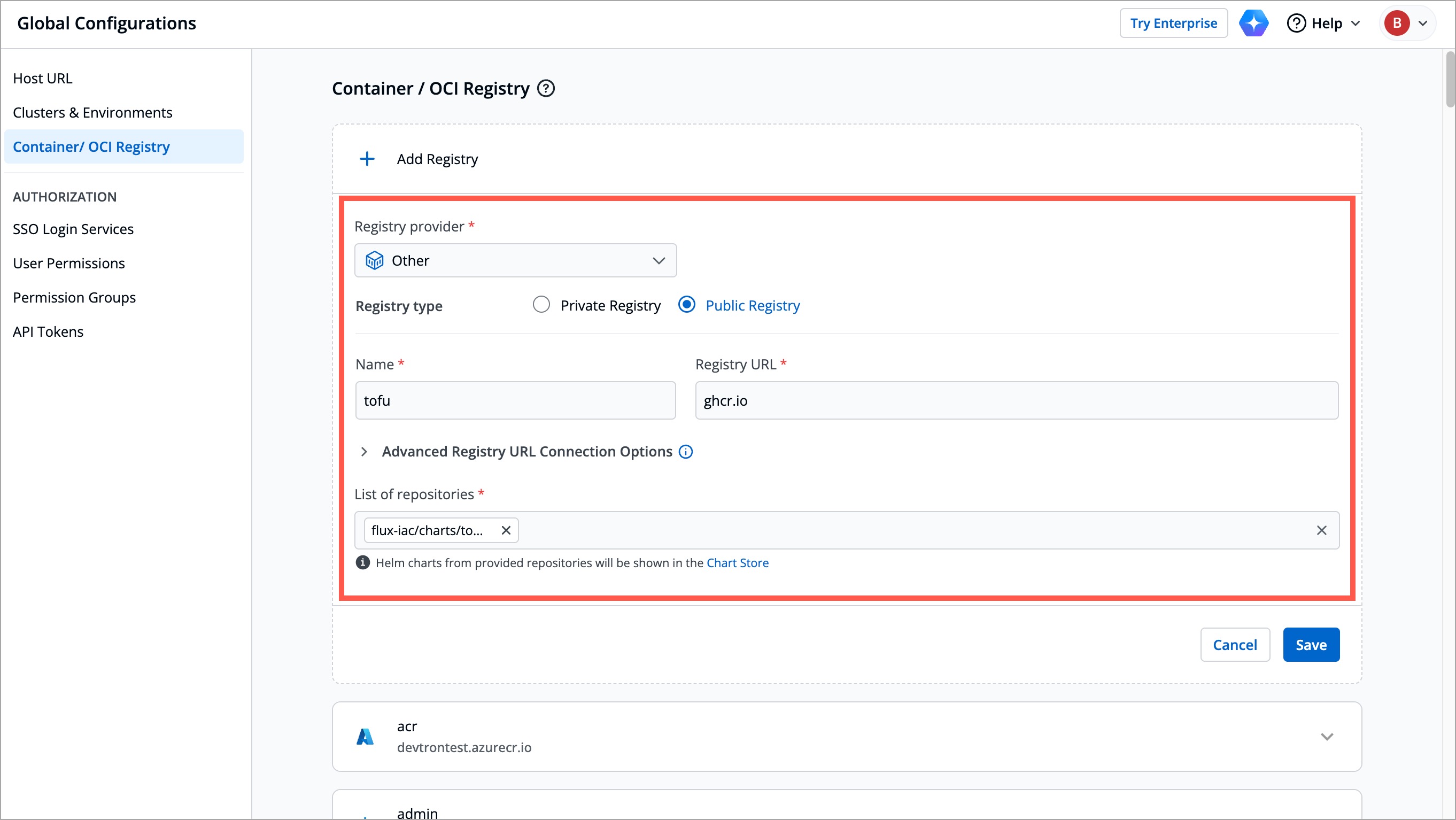 Figure 16: Container/OCI Registry