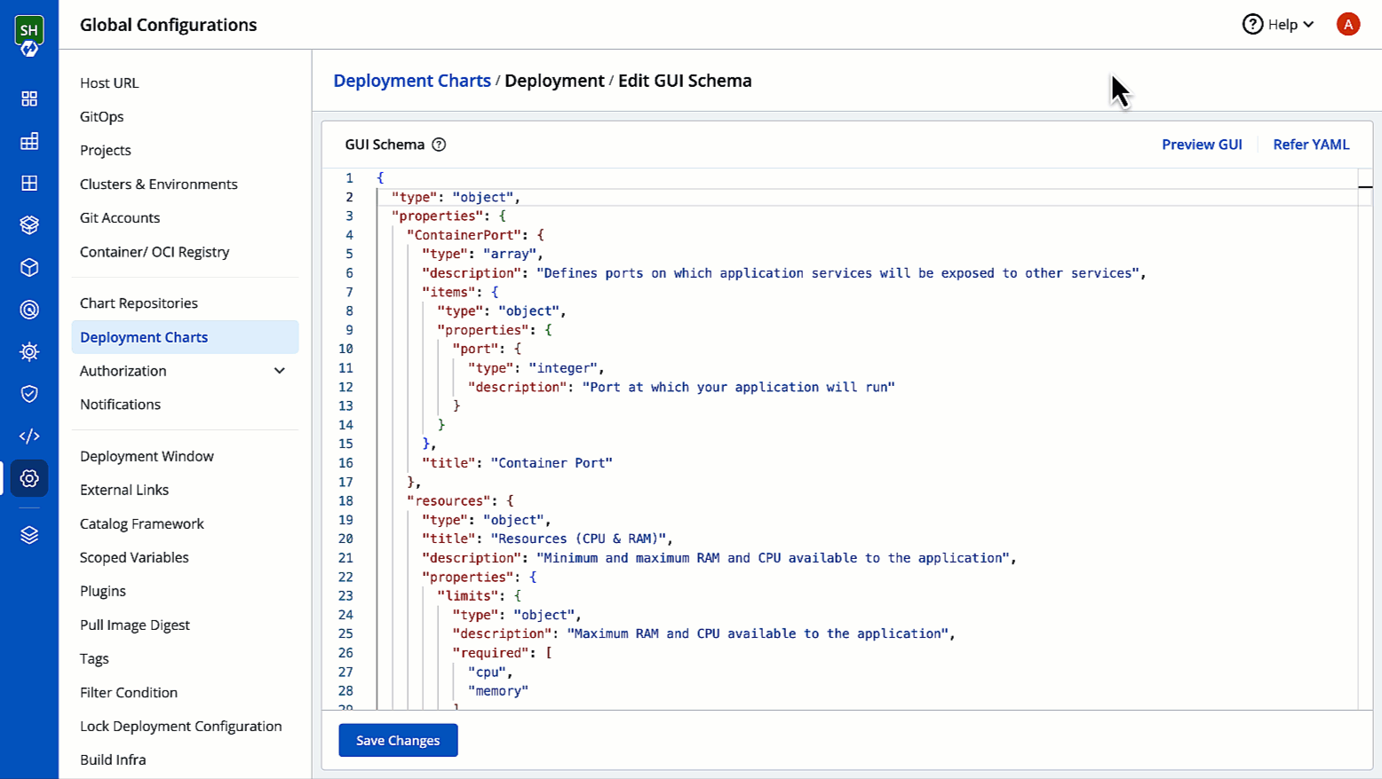 Figure 13: Refer YAML Button