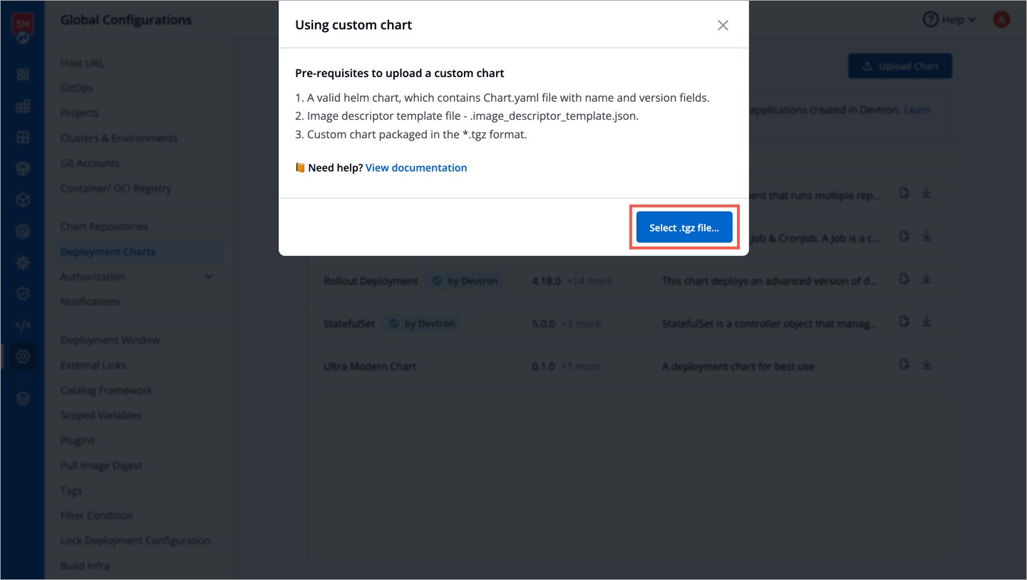 Figure 7: Uploading .tgz File