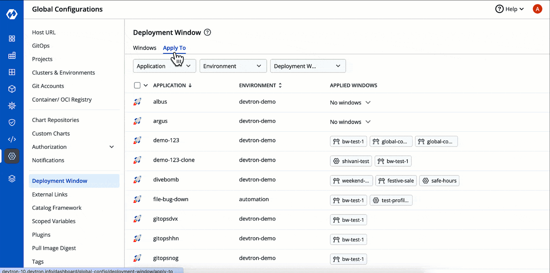 Figure 18: Attaching Windows to Applications