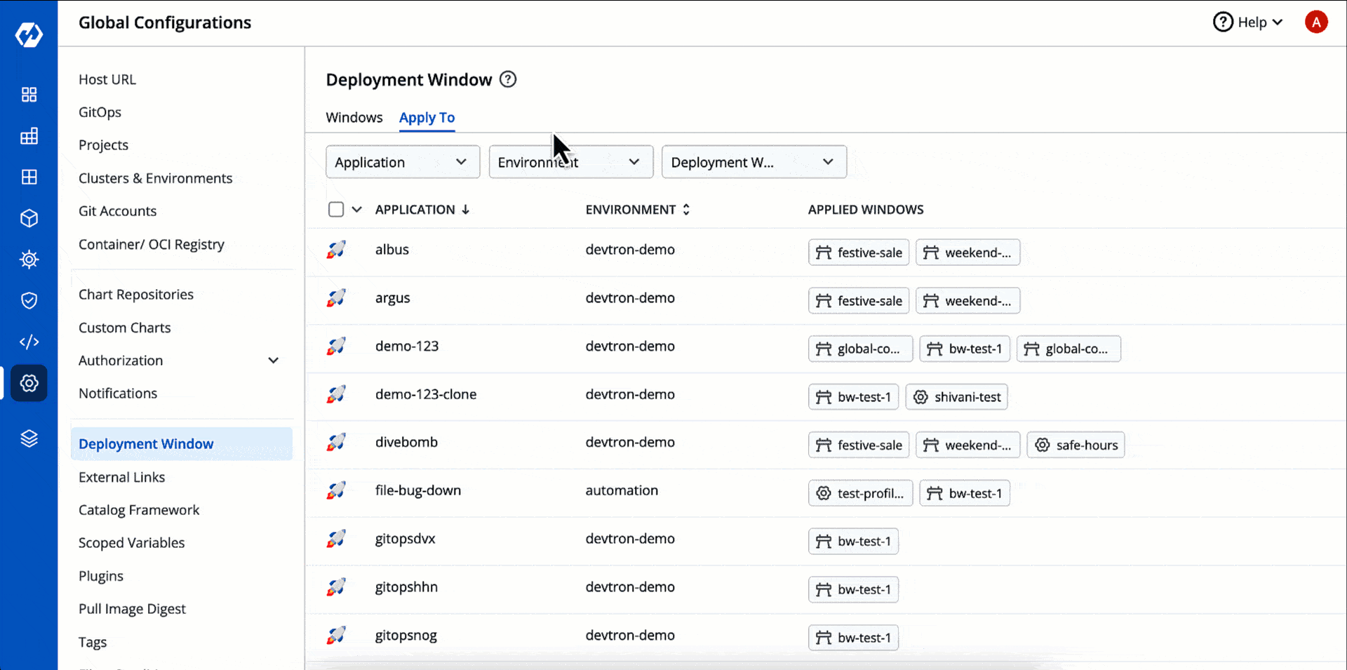 Figure 20a: Removing Windows from Single Deployment Pipeline