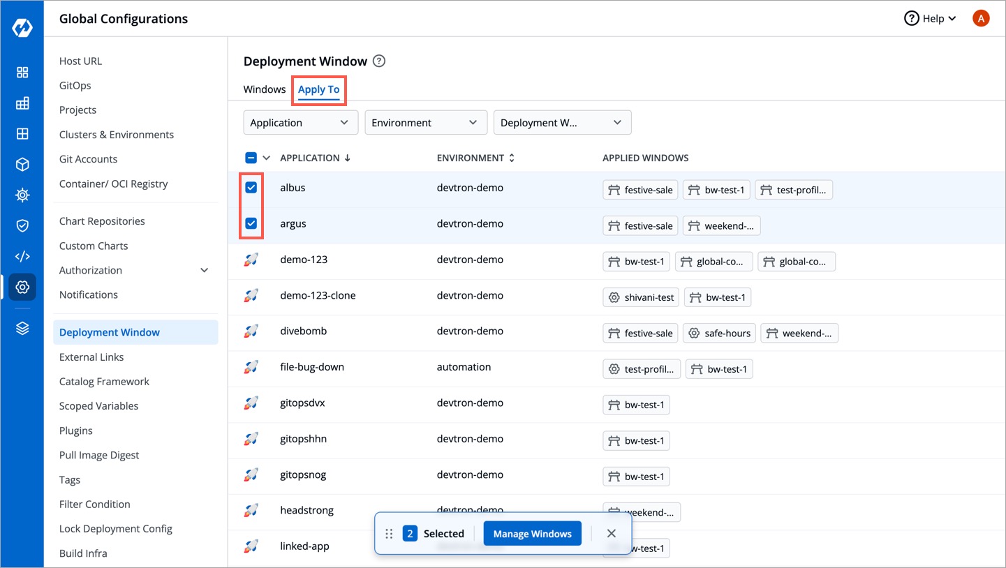 Figure 15: Selecting Deployment Pipelines