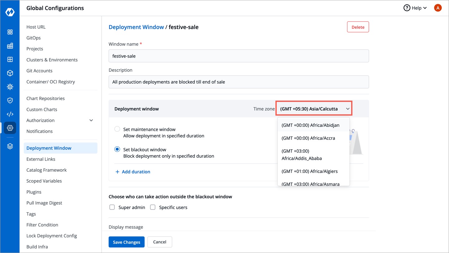 Figure 6: Selecting Timezone