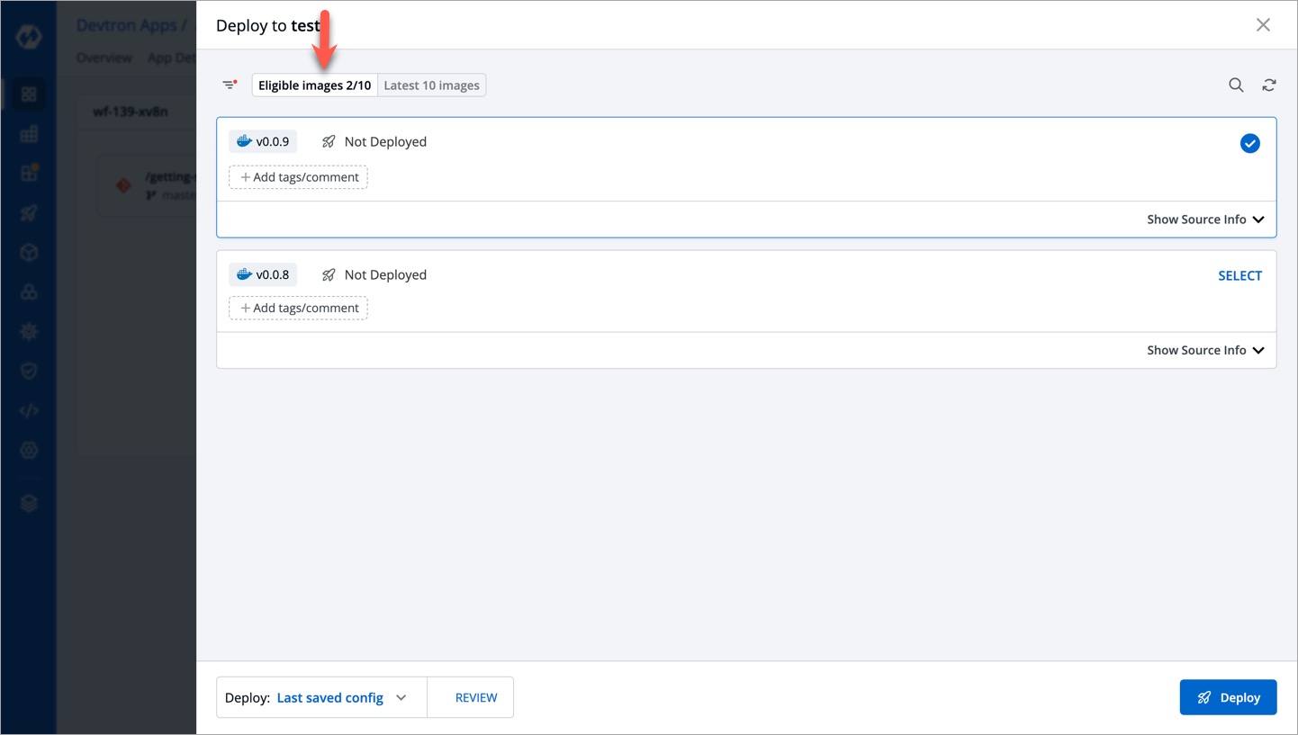 Figure 10: List of Eligible Images
