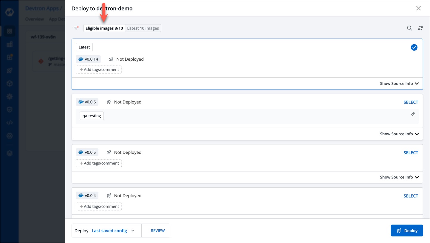 Figure 15: List of Eligible Images