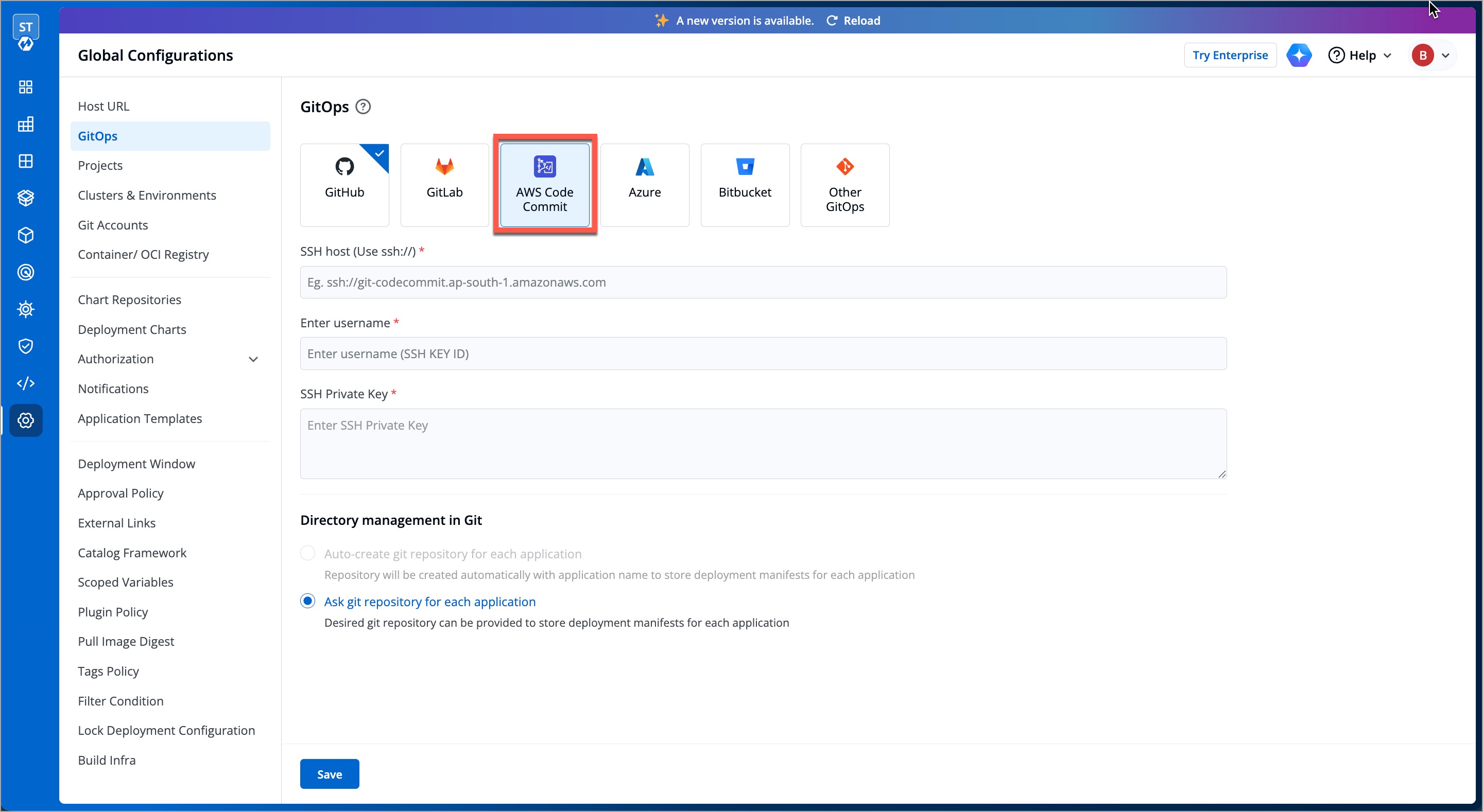 Figure 6: AWS Code Commit