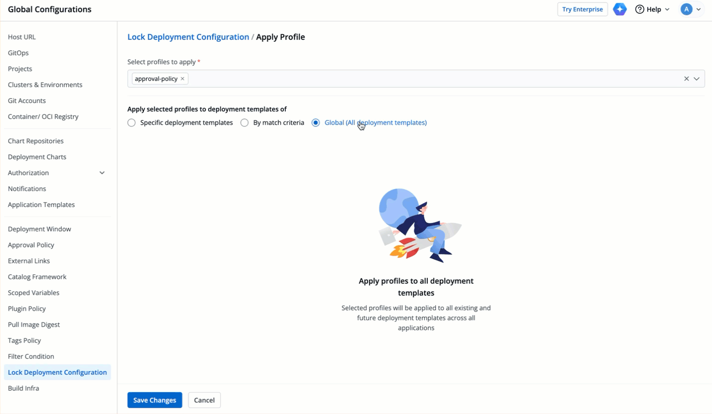 Figure 11: Applying Profile for all the Deployment Templates
