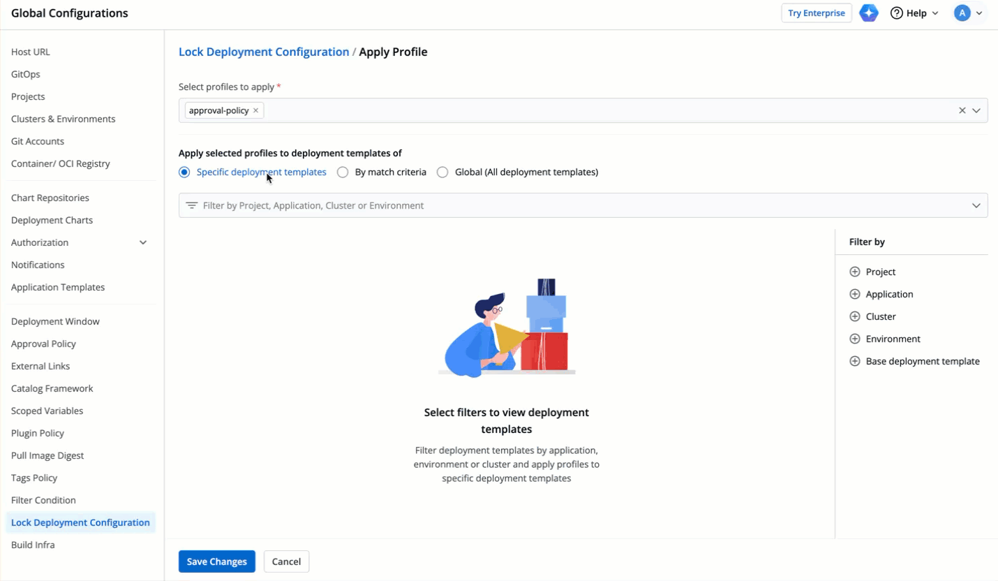 Figure 9: Applying Profile to Specific Deployment Templates