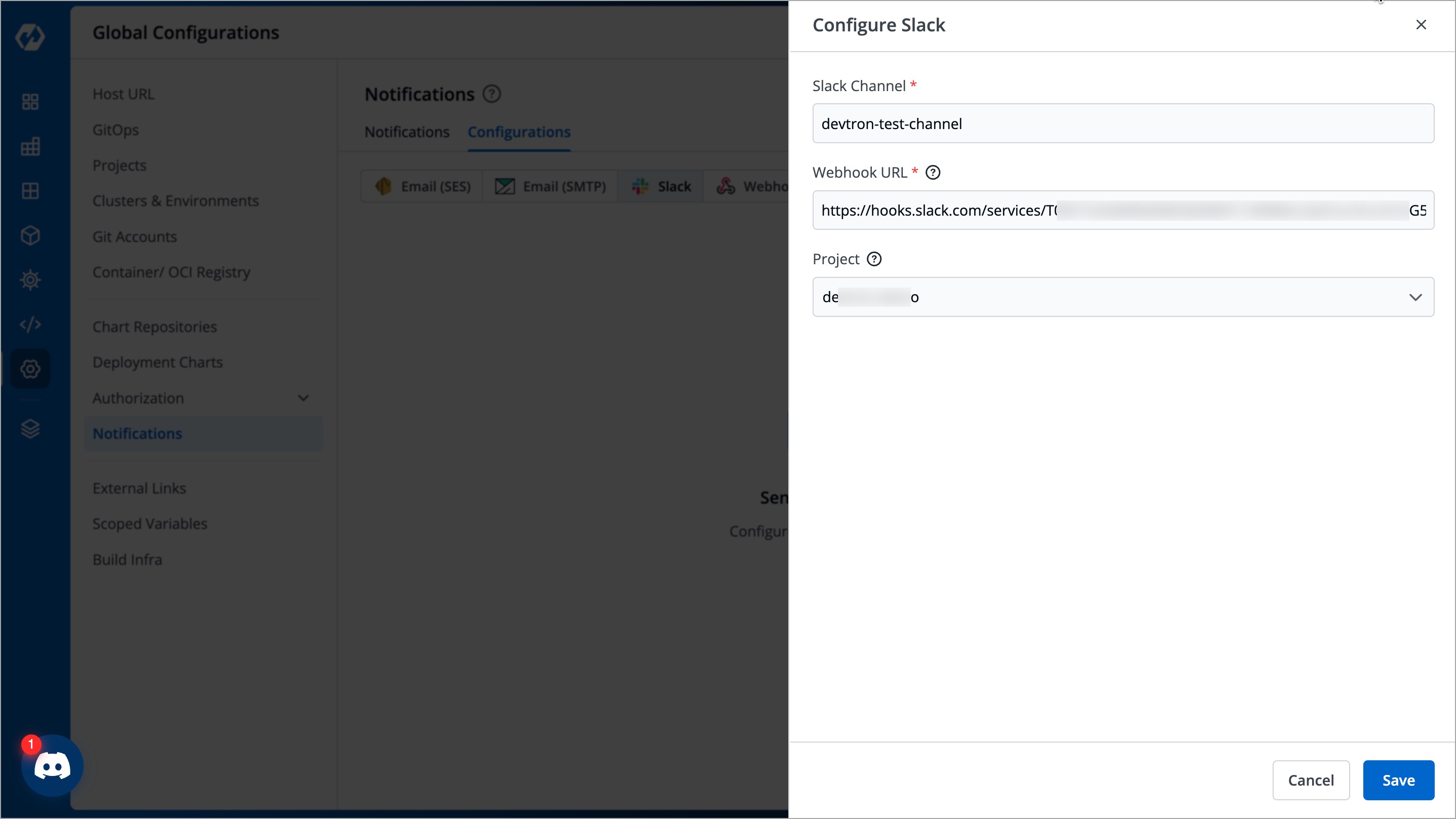 Figure 5: Configure Slack