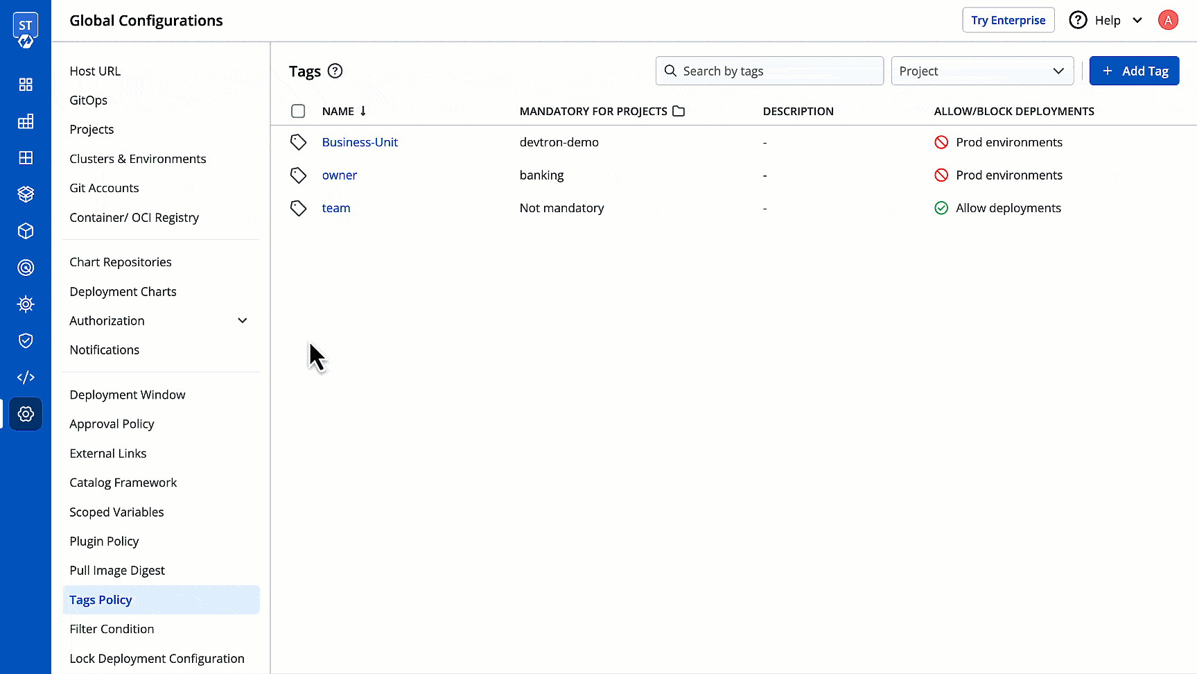 Figure 13: Adding/Removing projects in Bulk