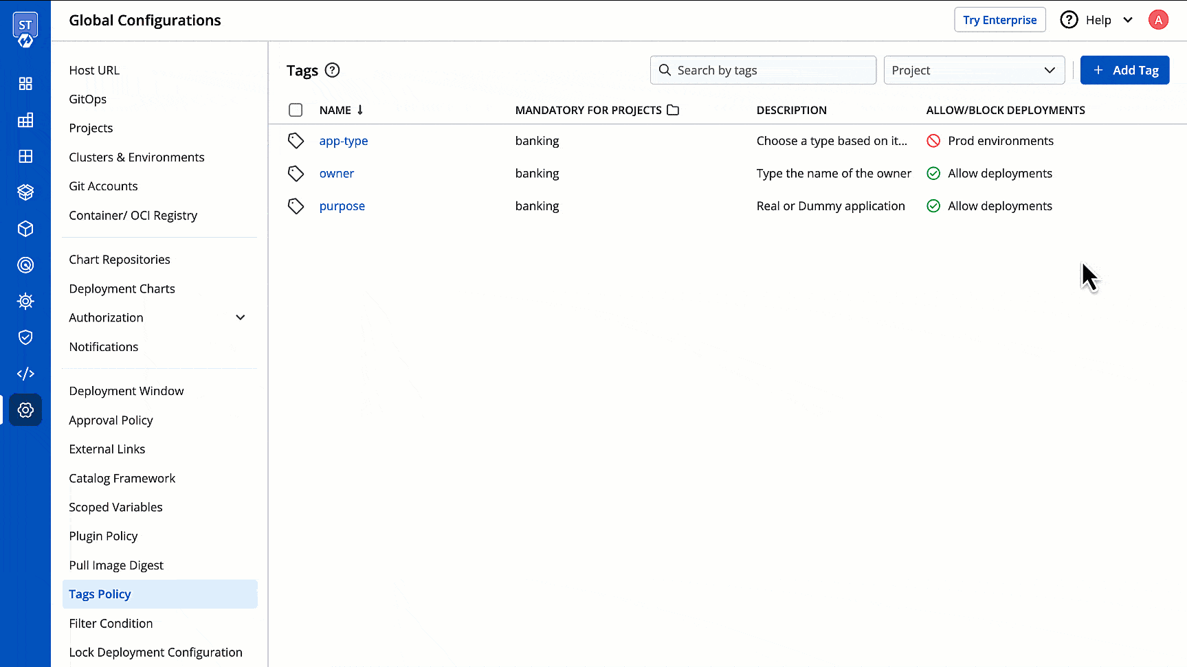 Figure 14: Deleting a Tag