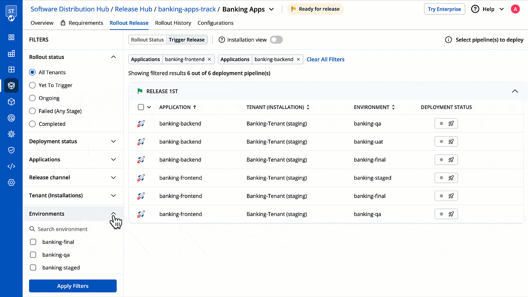 Figure 22: Deployment Restriction in Release (SDH)