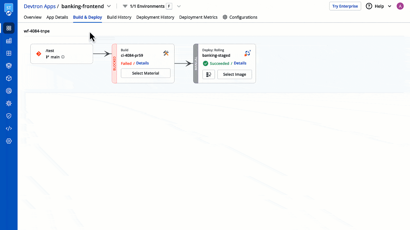 Figure 16: Blocked Non-compliant CI Pipeline