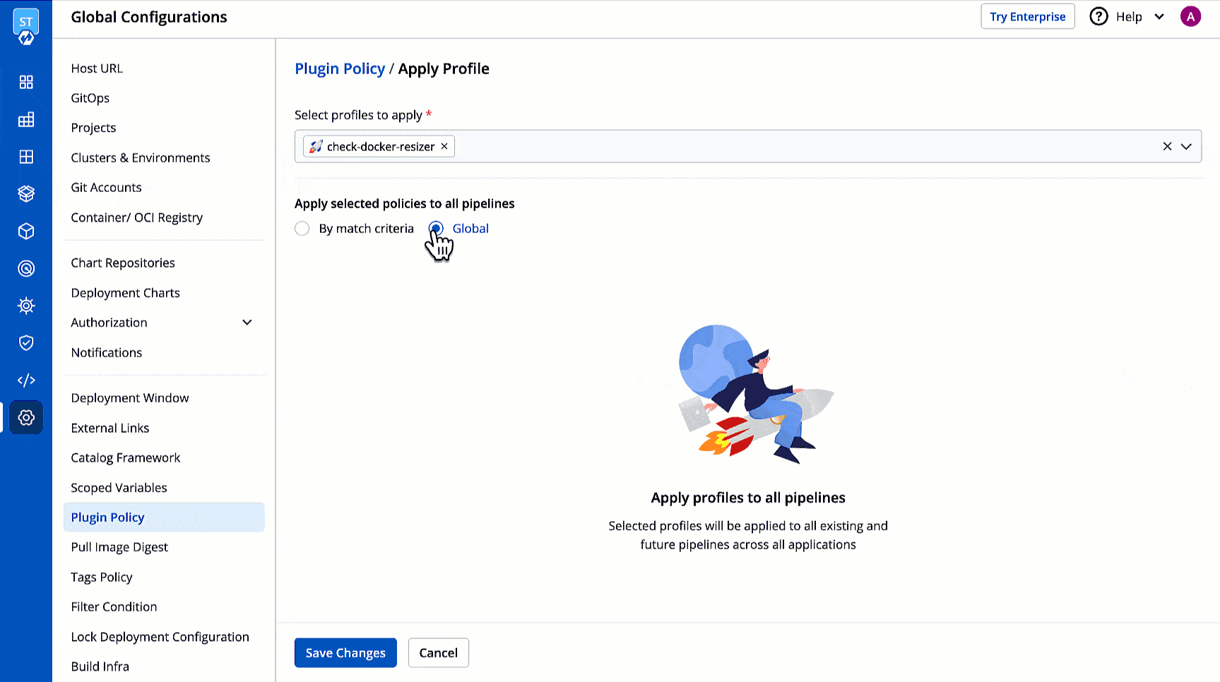 Figure 12: Deciding Matching Criteria for Pipelines