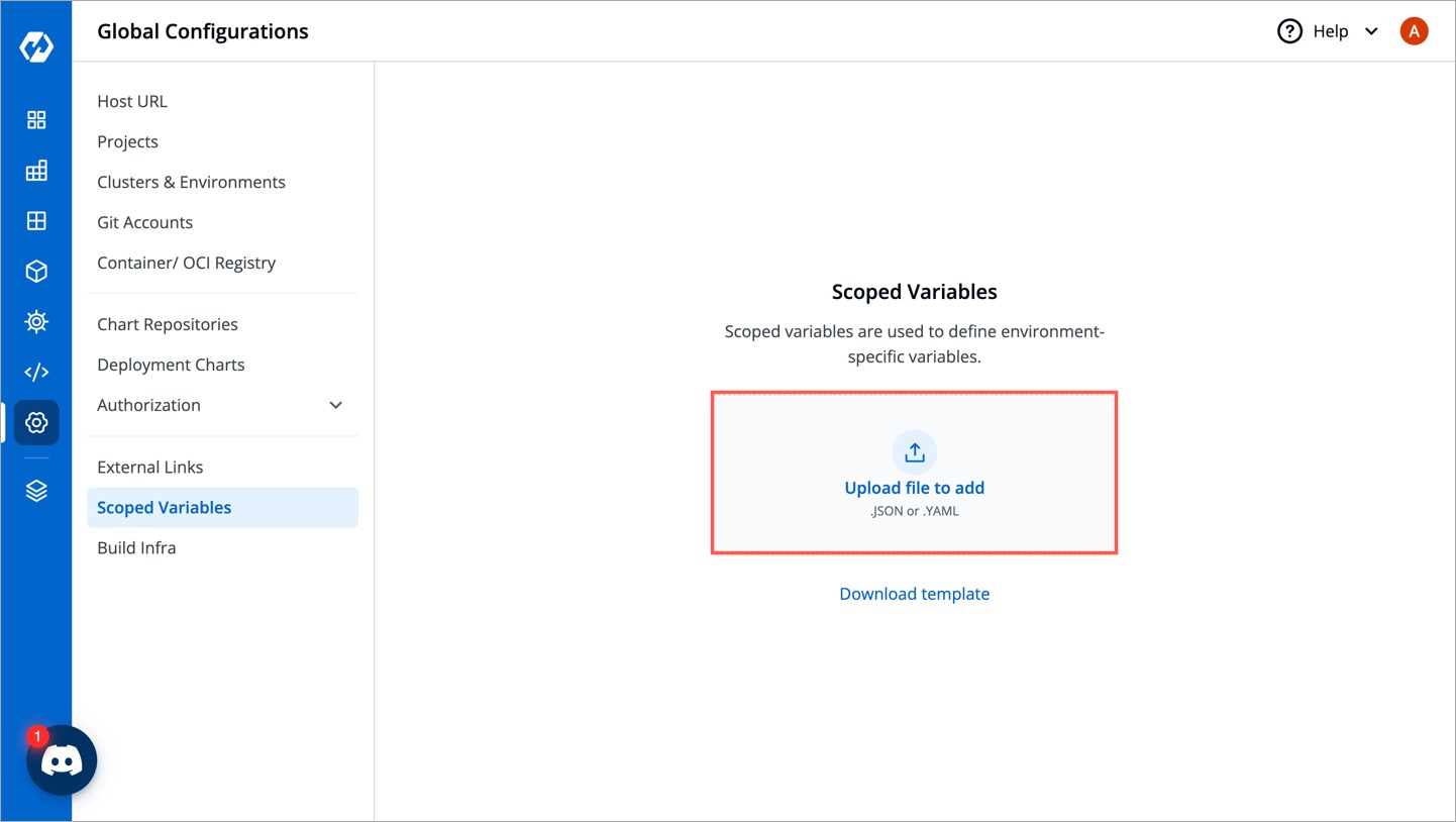 Figure 2: Uploading the Template