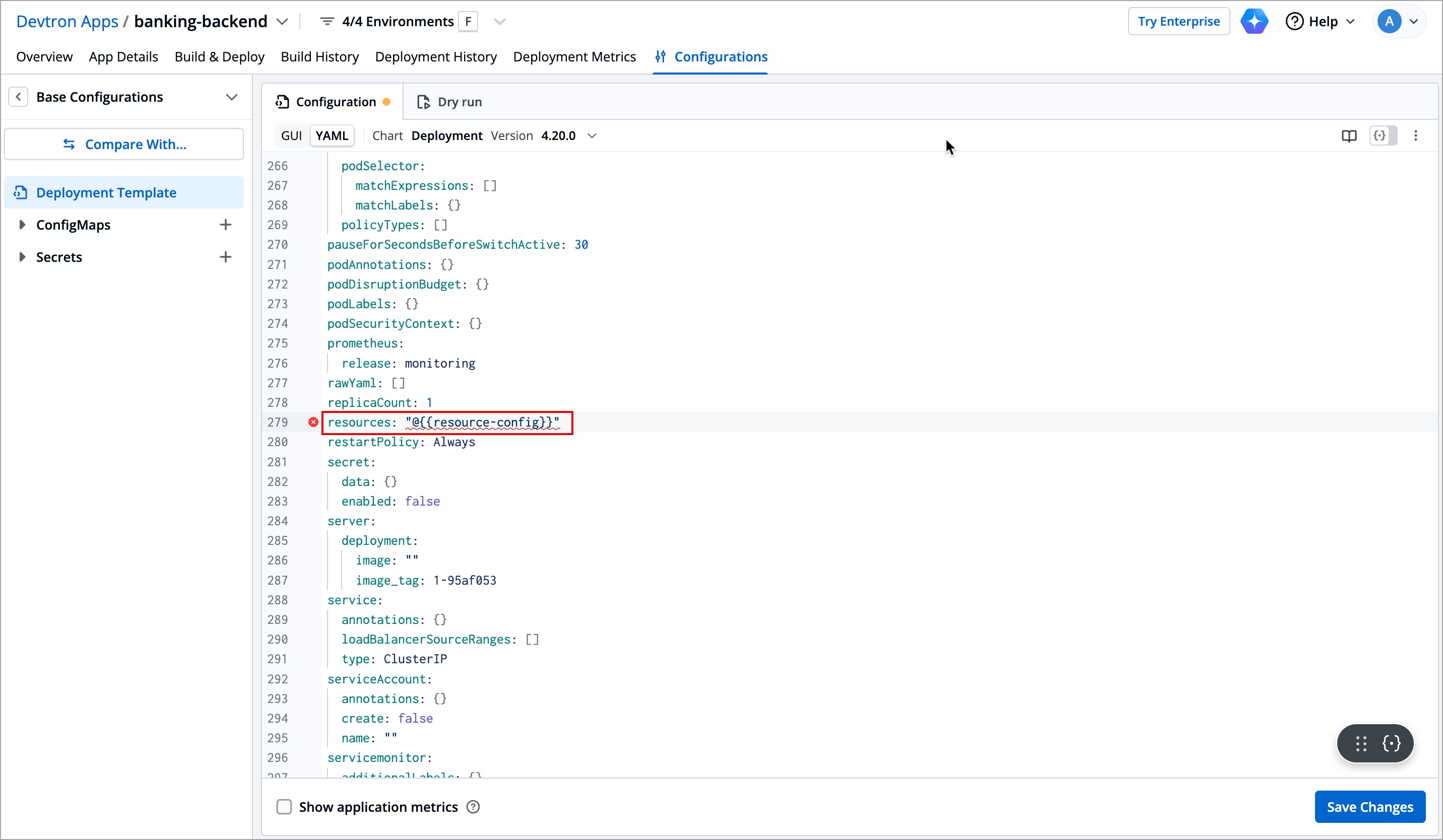 Figure 15: Using Scoped Variable in Deployment Template