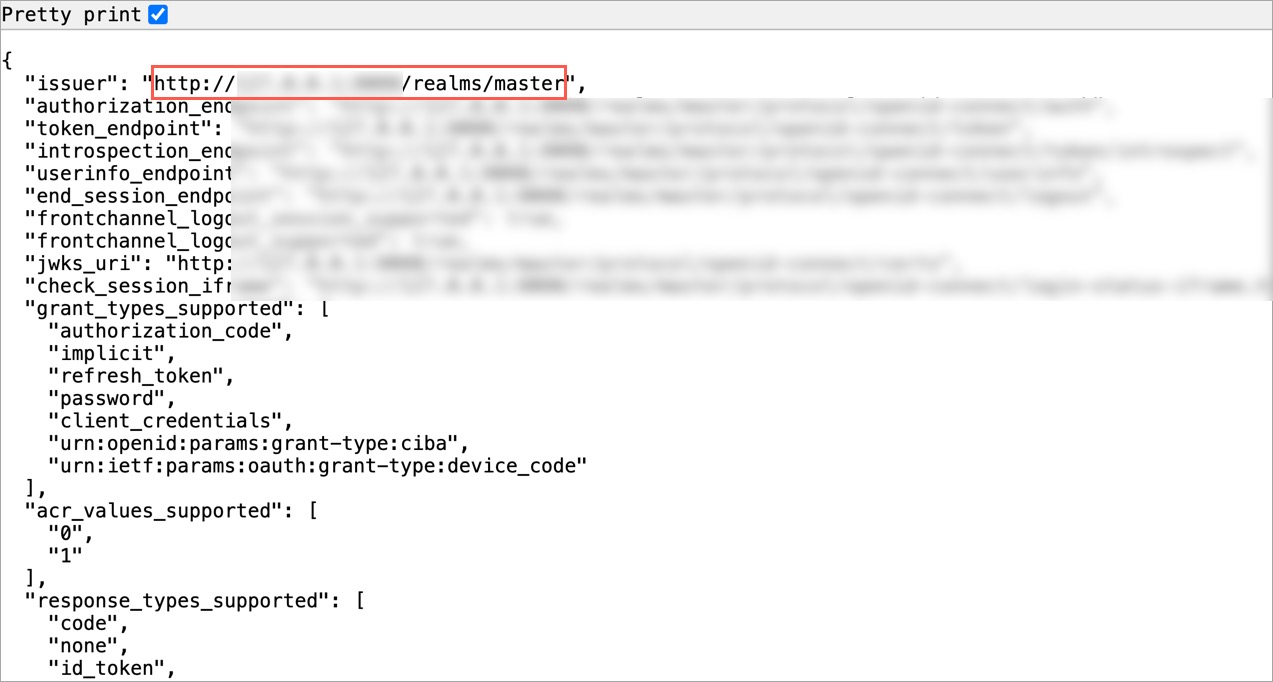 Figure 9: Locating Issuer URL