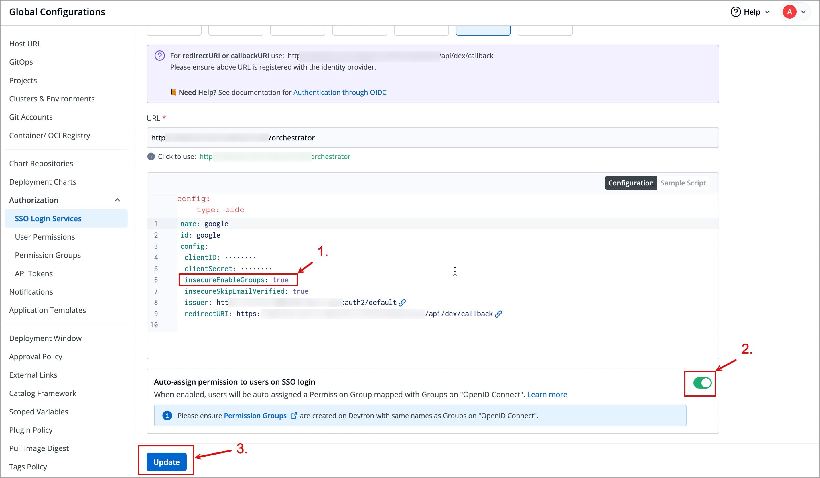 Figure 2: Sample Configuration for Auto -assign Permission