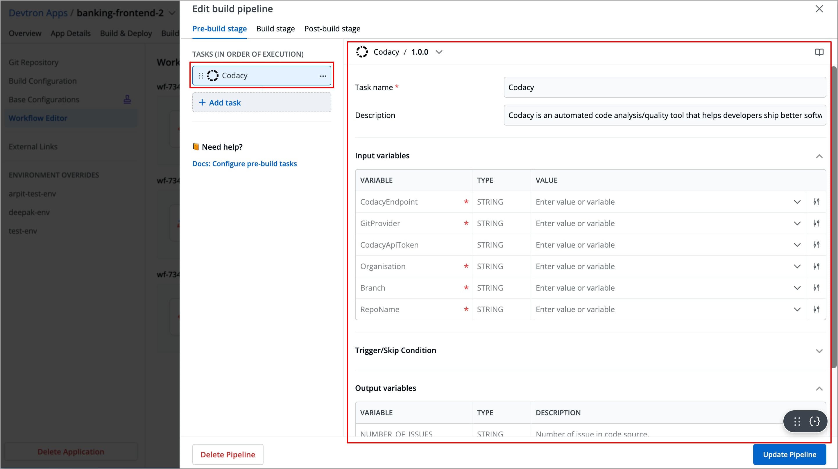 Figure 8: Codacy plugin