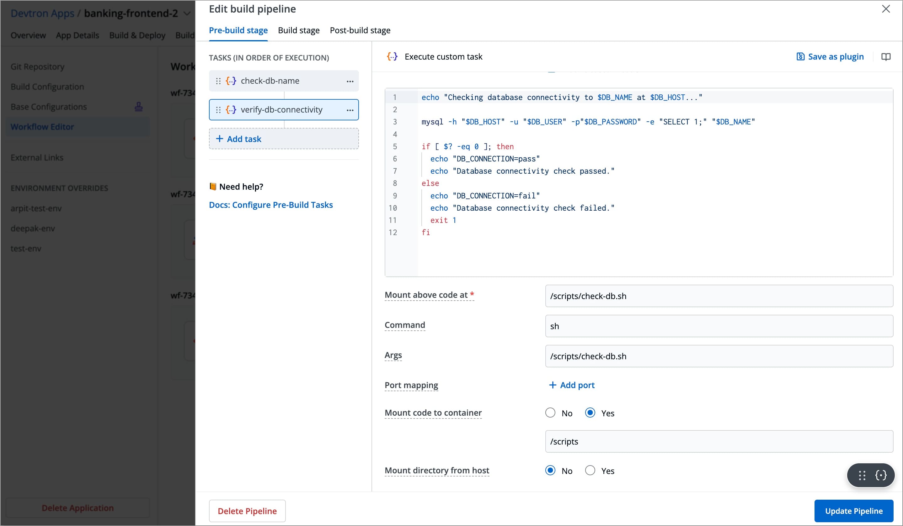 Figure 15b: Configuring task