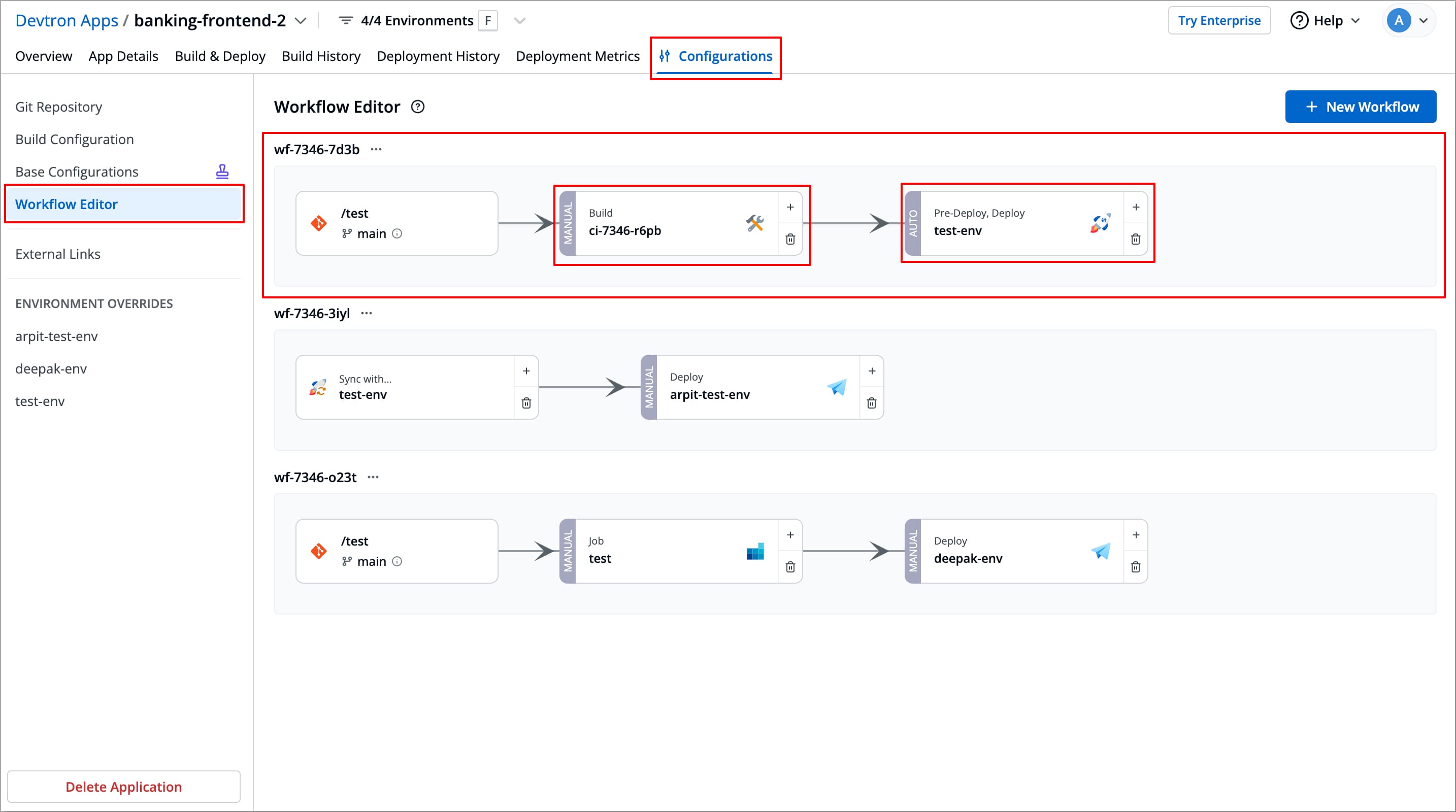 Figure 1: Selecting Workflow