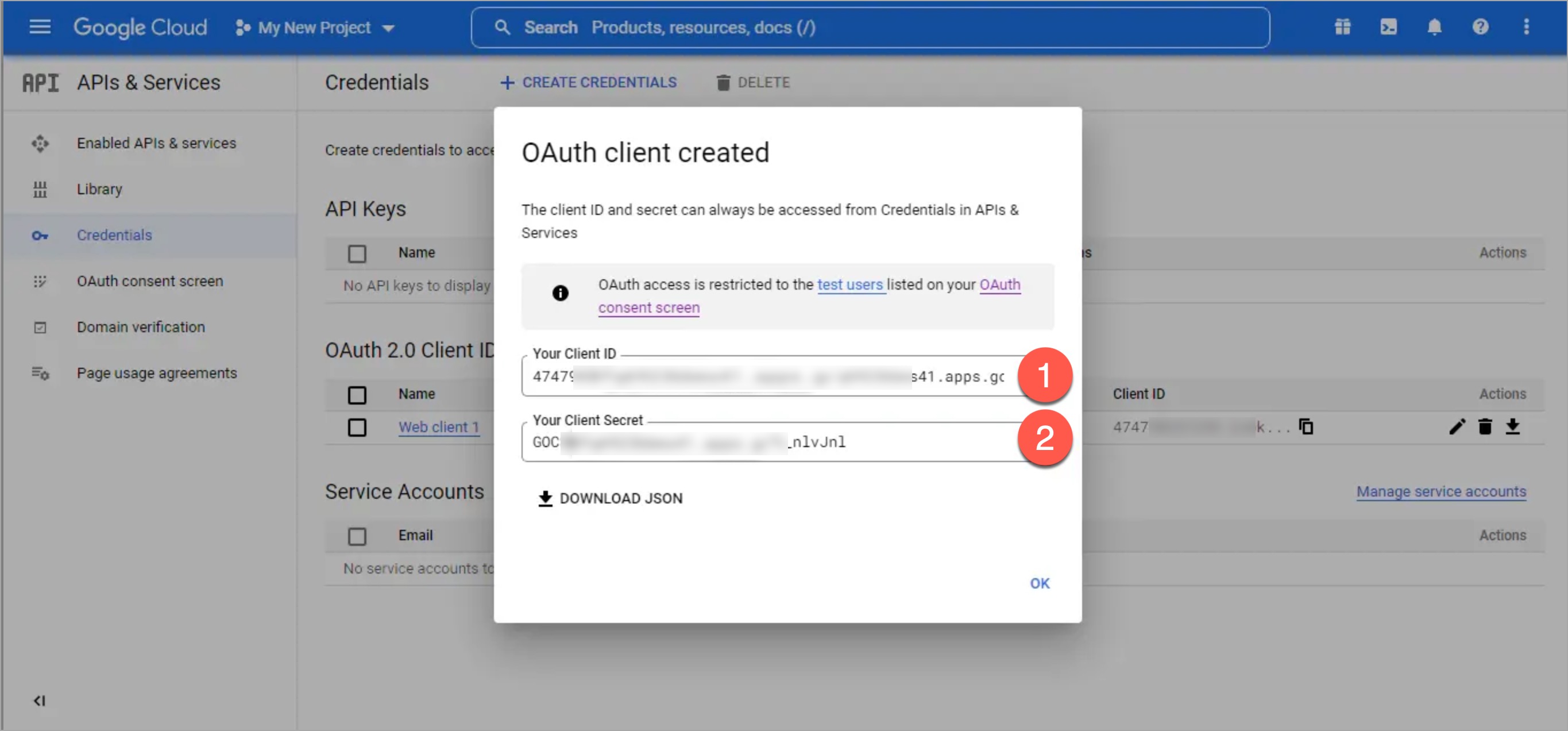 Fetching Client ID and Secret