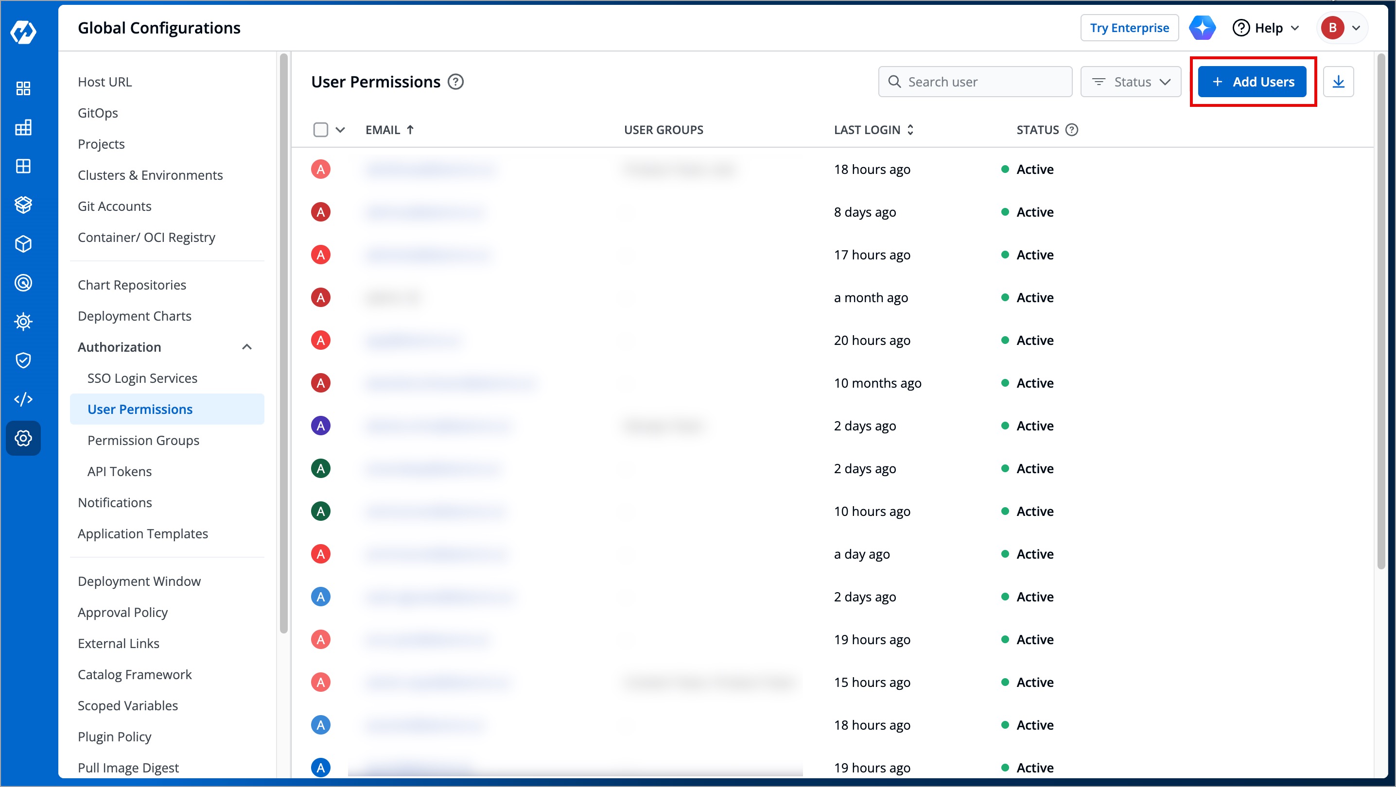 Figure 3: 'Add Users' Button