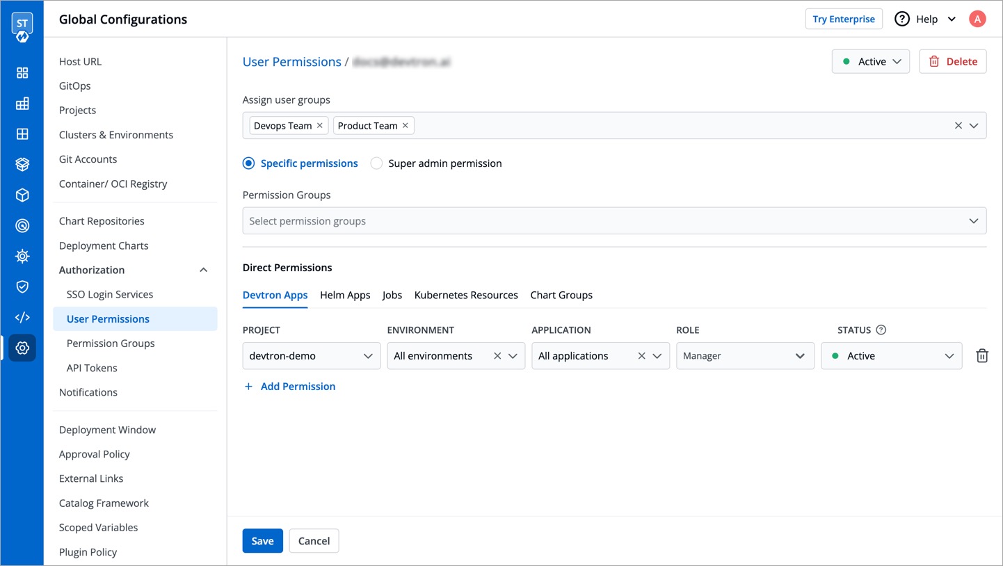 Figure 1: User Permissions - Example