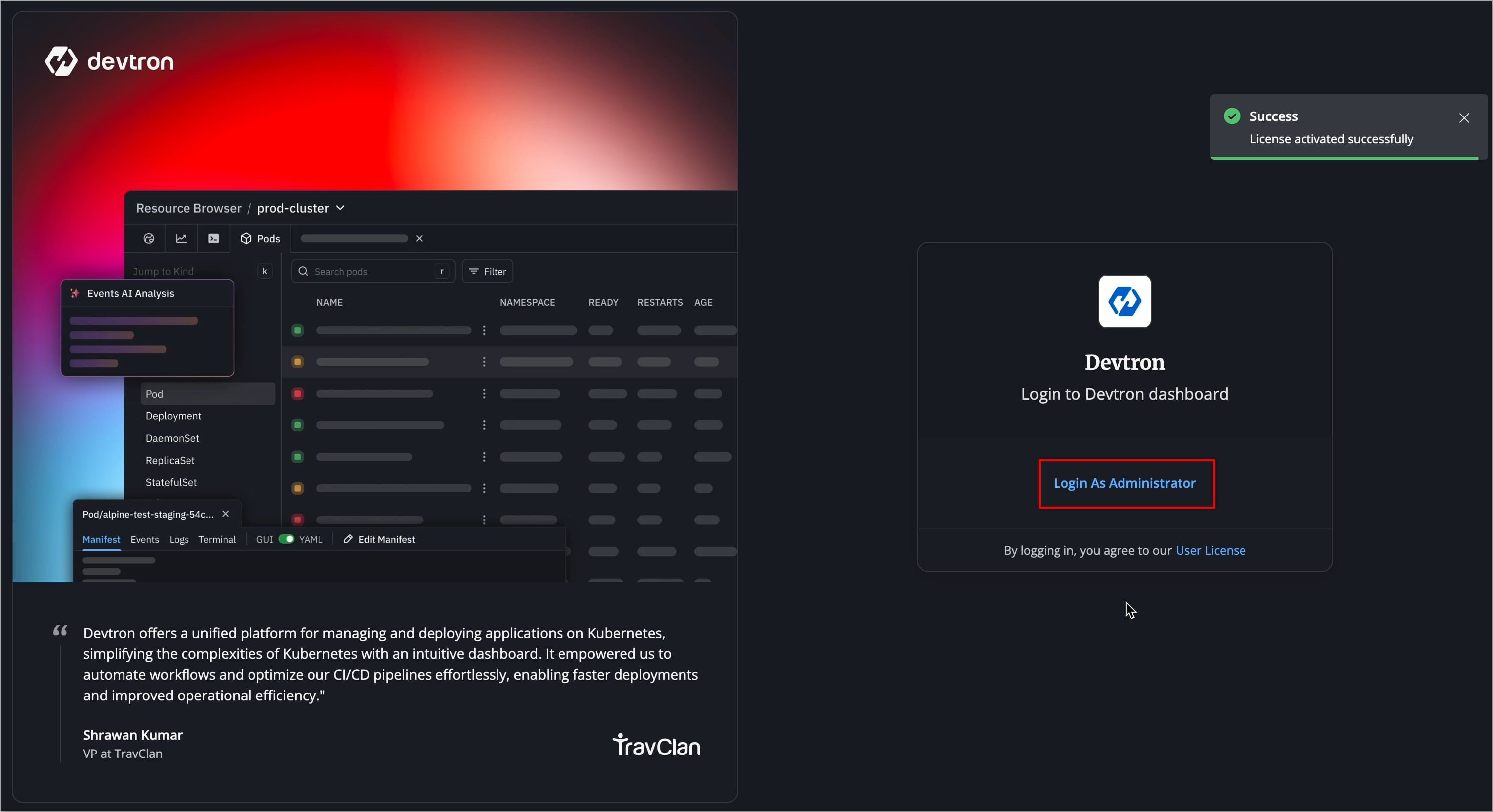 Figure 15: Log in as Administrator