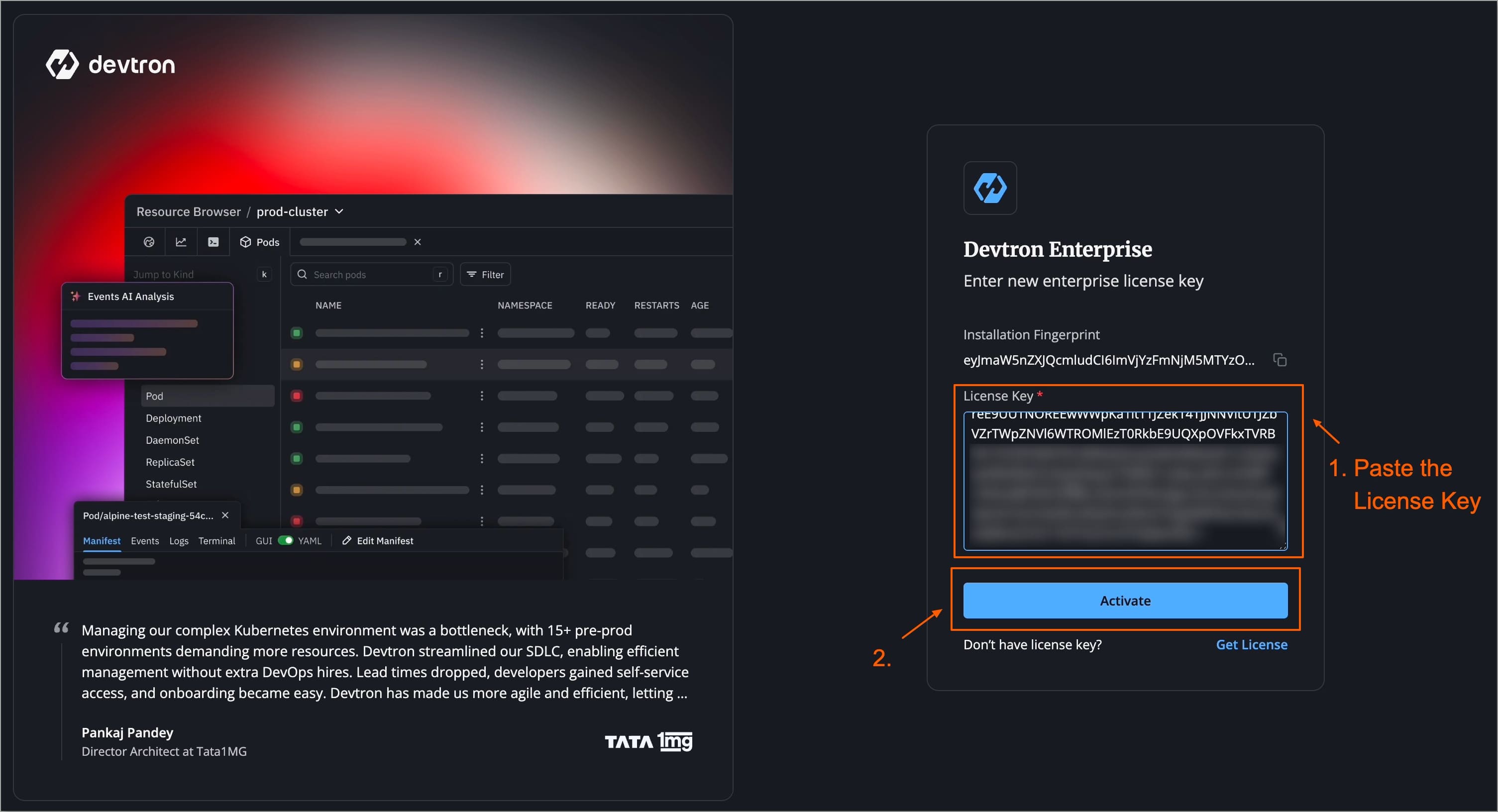 Figure 14: Pasting License Key and Activating