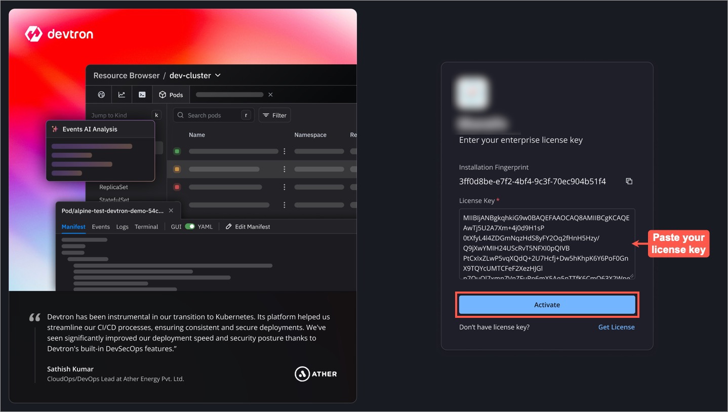 Figure 7: Pasting License Key and Activating