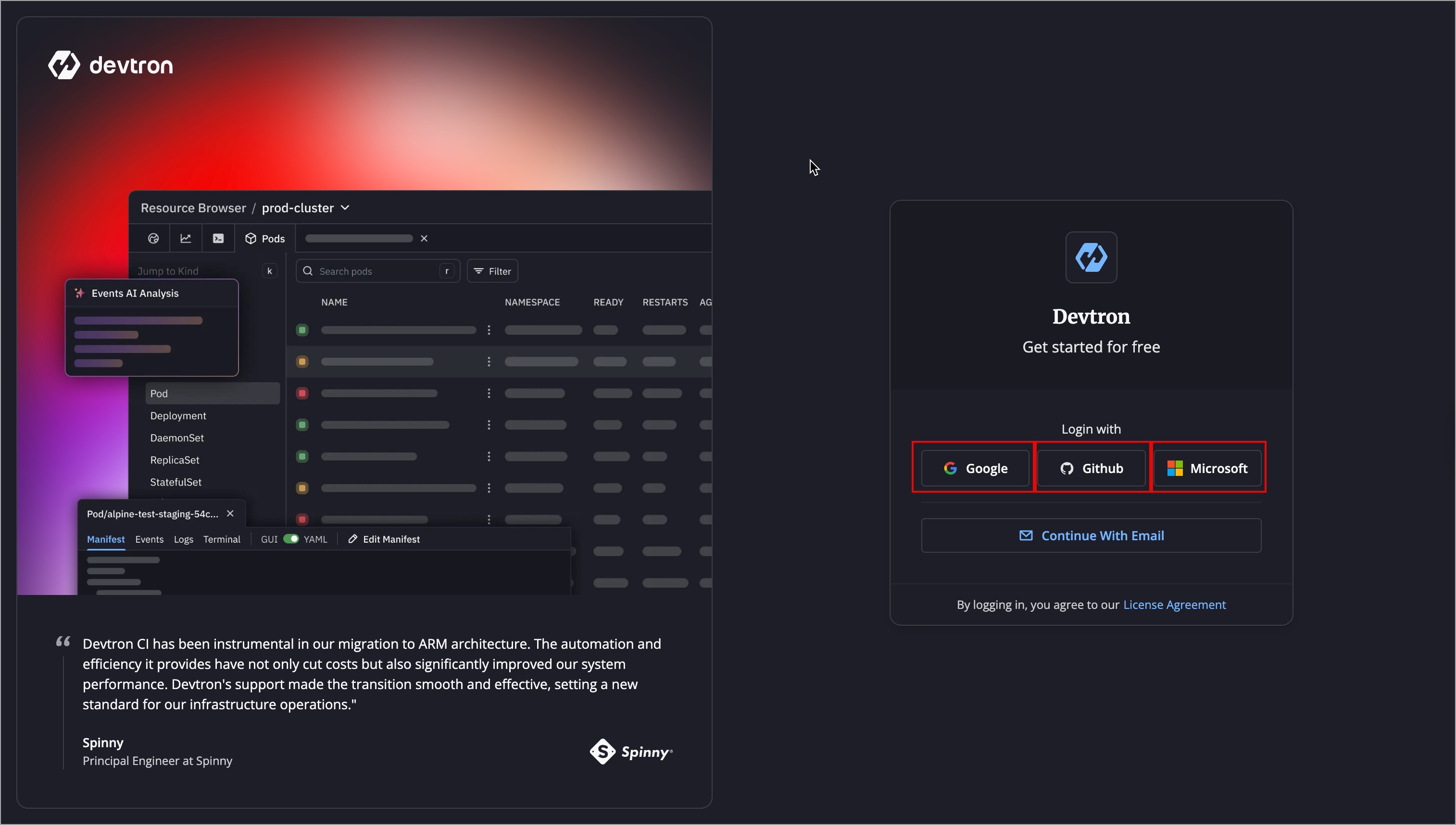 Figure 1: Selecting SSO Provider