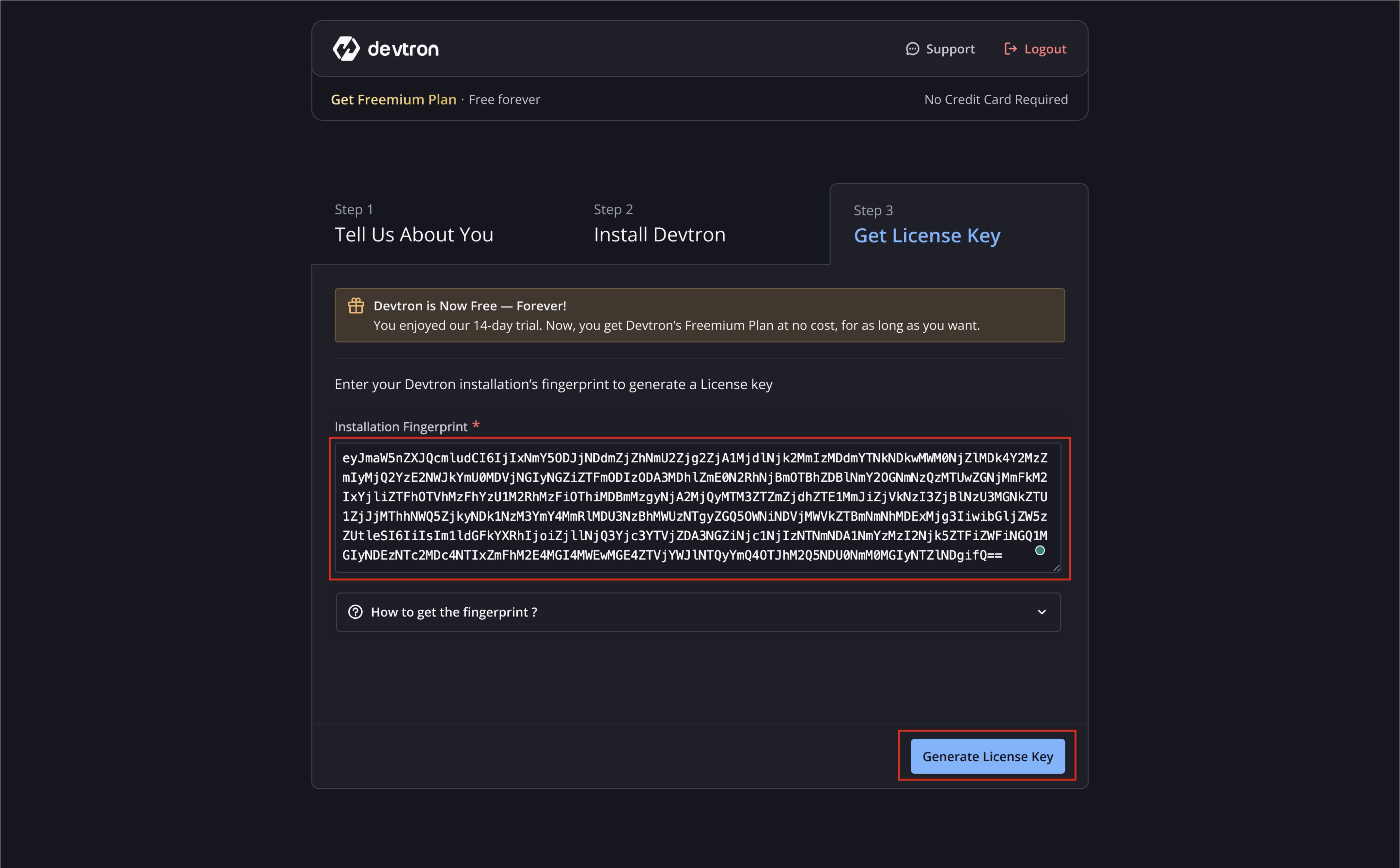 Figure 21: Pasting Fingerprint