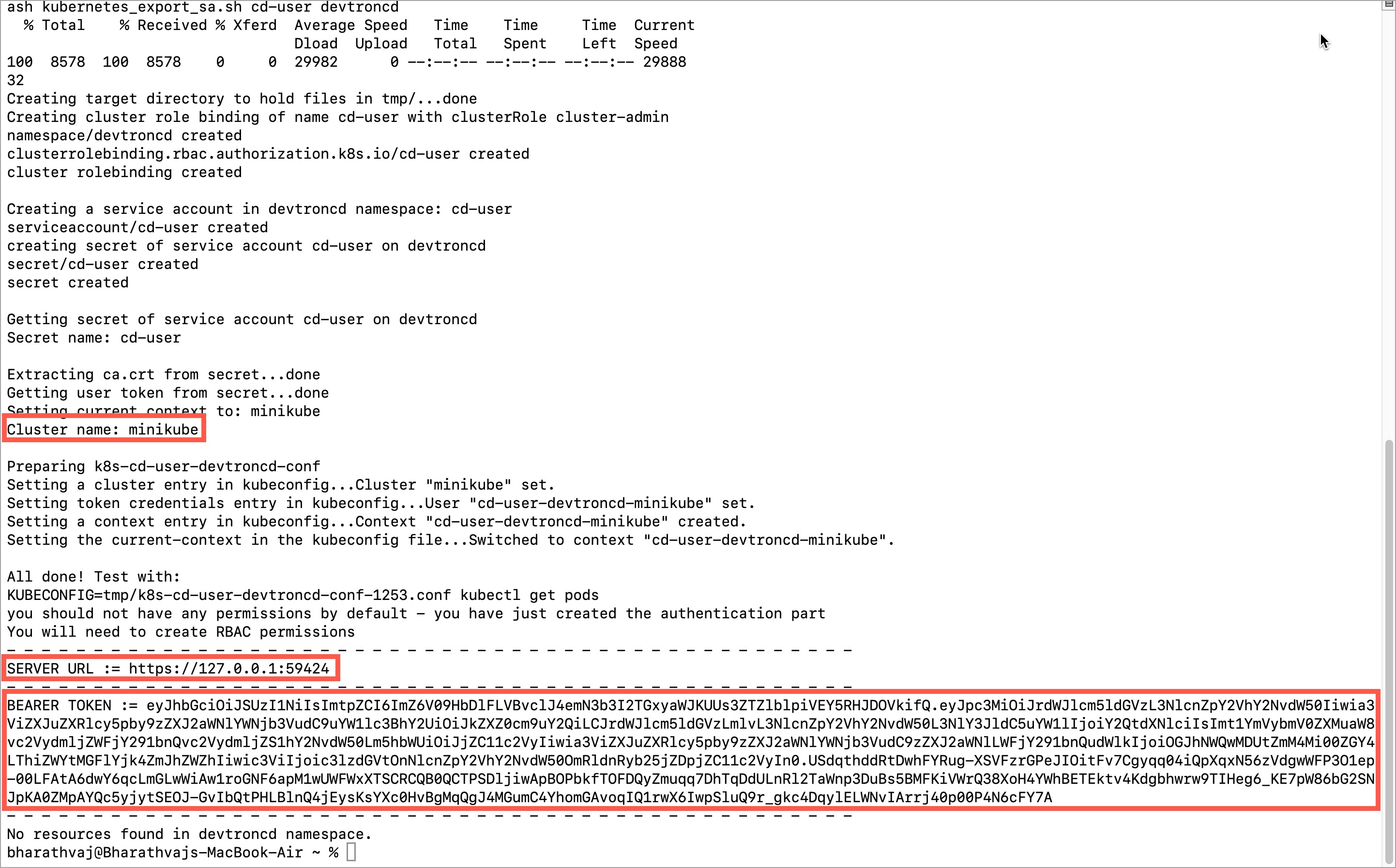 Figure 1: Fetch Cluster Credentials
