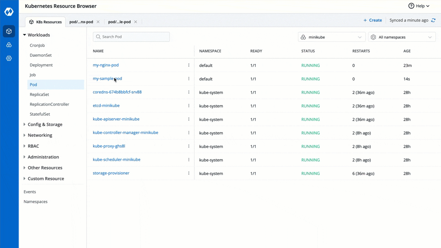 Figure 7: View a Pod