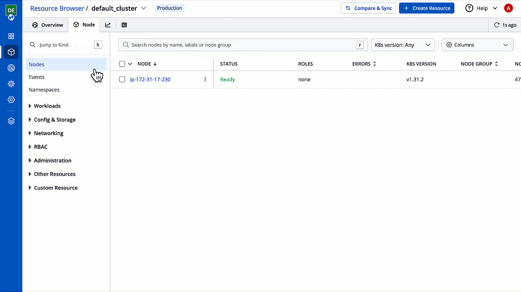 Figure 7a: Deleting Resources in Bulk